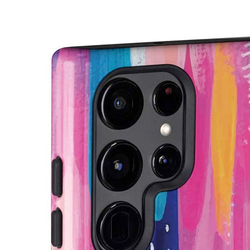 Pink Sparkle Brush Stroke by Etta Vee Galaxy S25 Ultra Impact Case